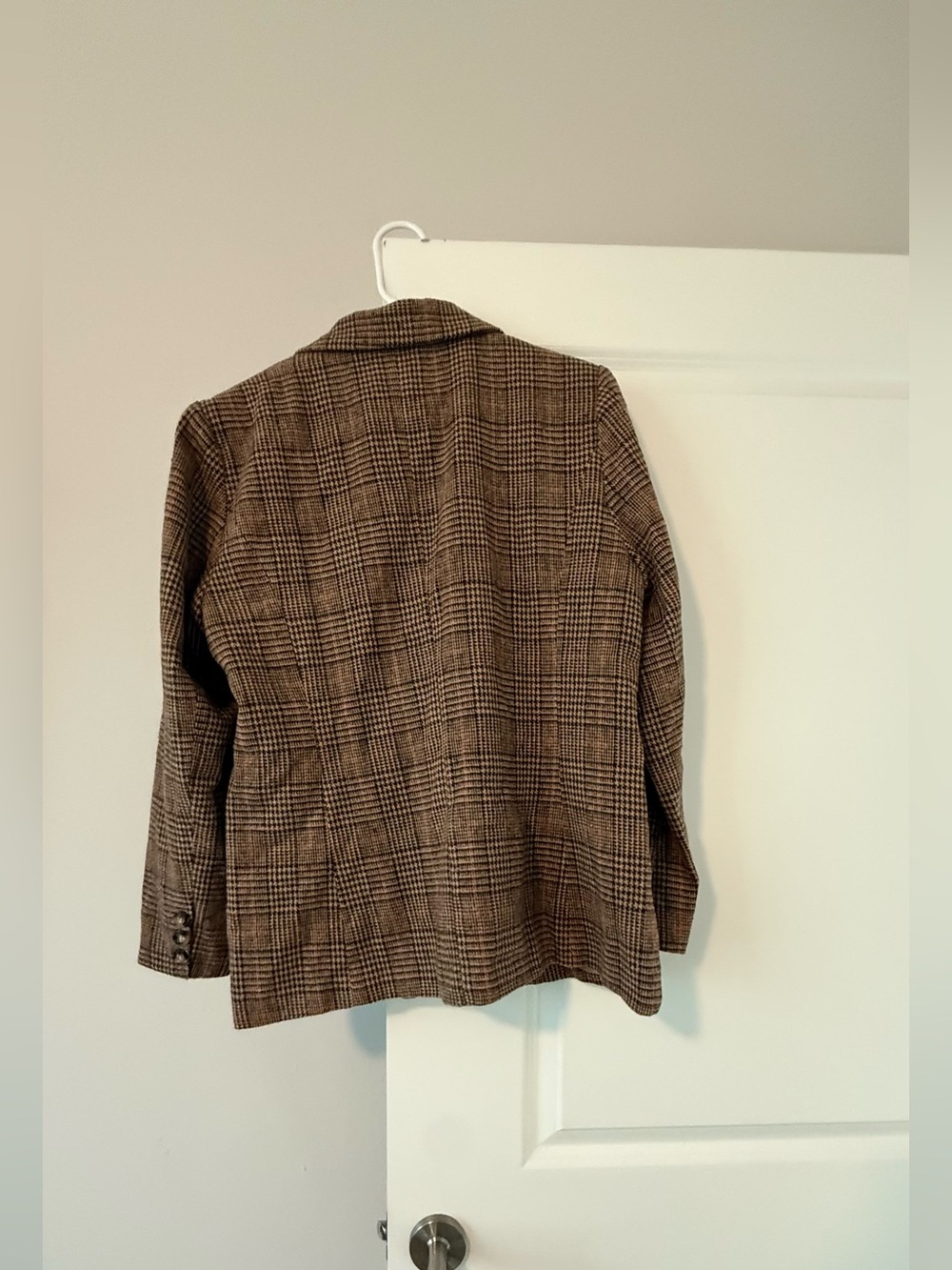 NWT Ebossy Brown Glen Plaid Houndstooth Blazer Jacket Single Button Casual Work🧡 - Picture 8 of 8